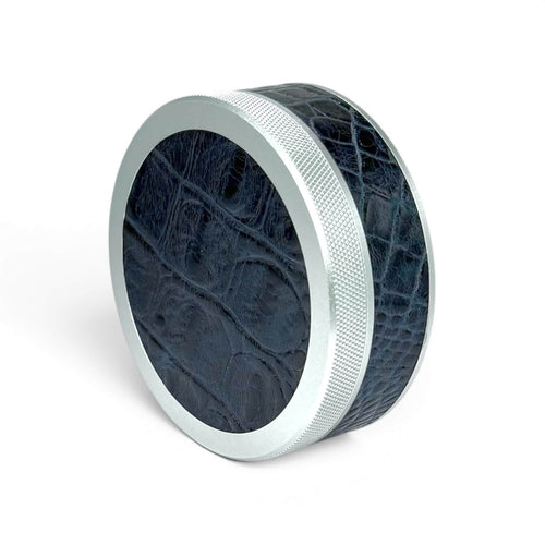 Silver on Midnight Blue Embossed Croc Ruk Can