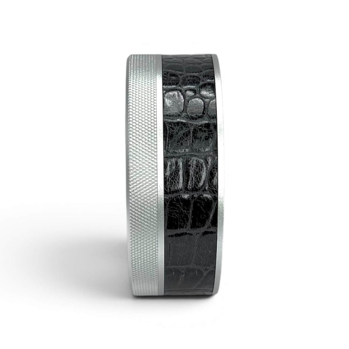 Silver on Midnight Blue Embossed Croc Ruk Can