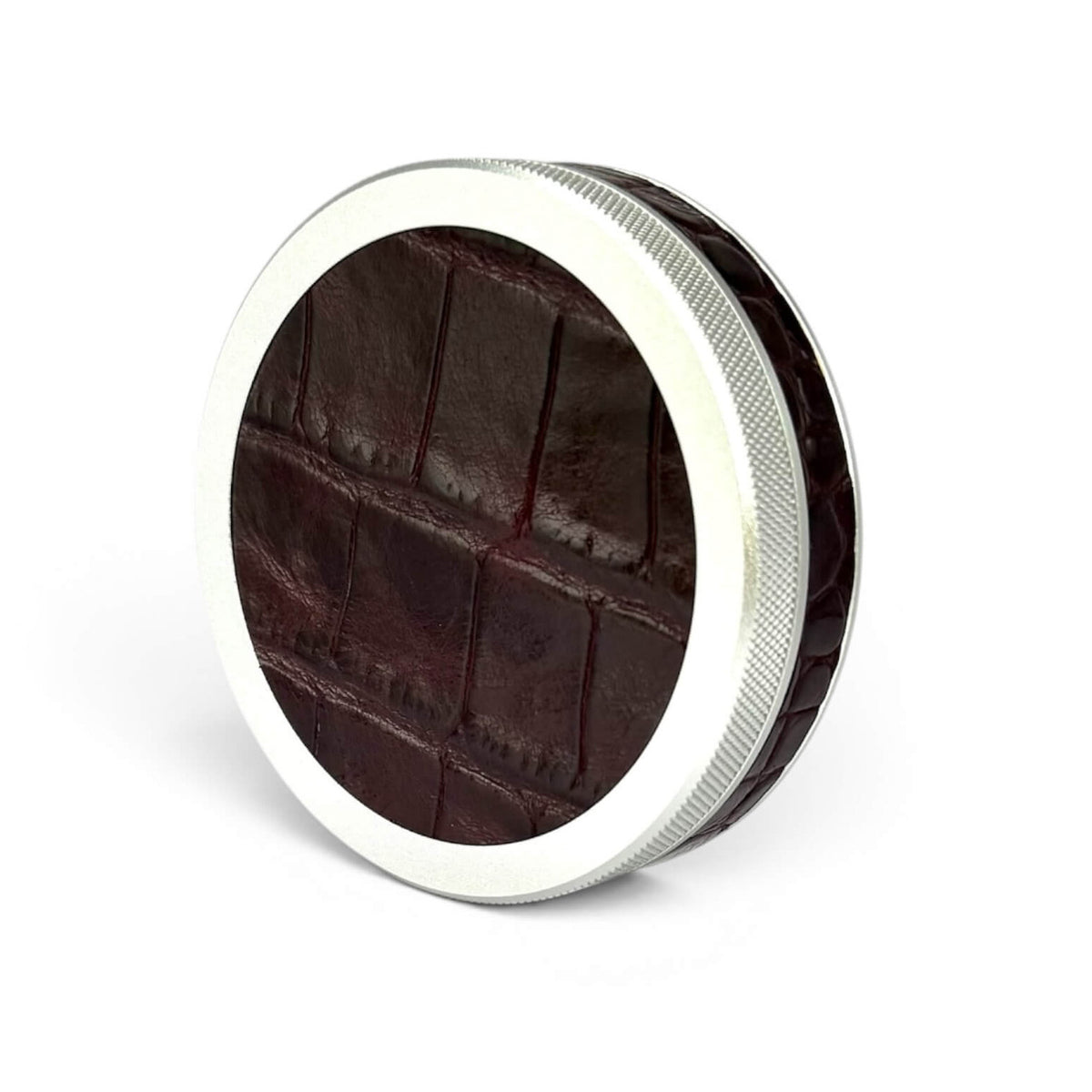 Silver on Maroon Embossed Croc Ruk Can Slim