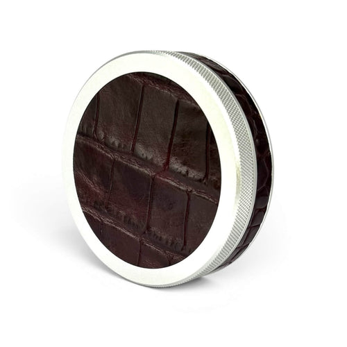 Silver on Maroon Embossed Croc Ruk Can Slim