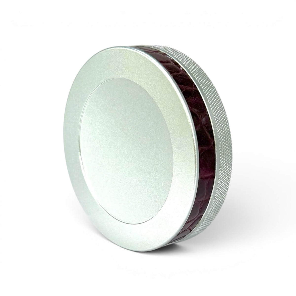 Silver on Maroon Embossed Croc Ruk Can Slim