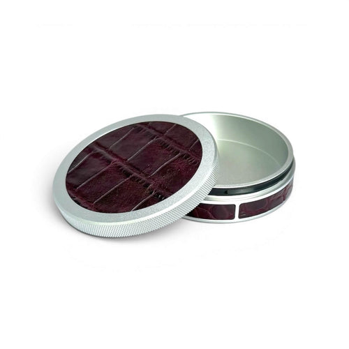 Silver on Maroon Embossed Croc Ruk Can Slim
