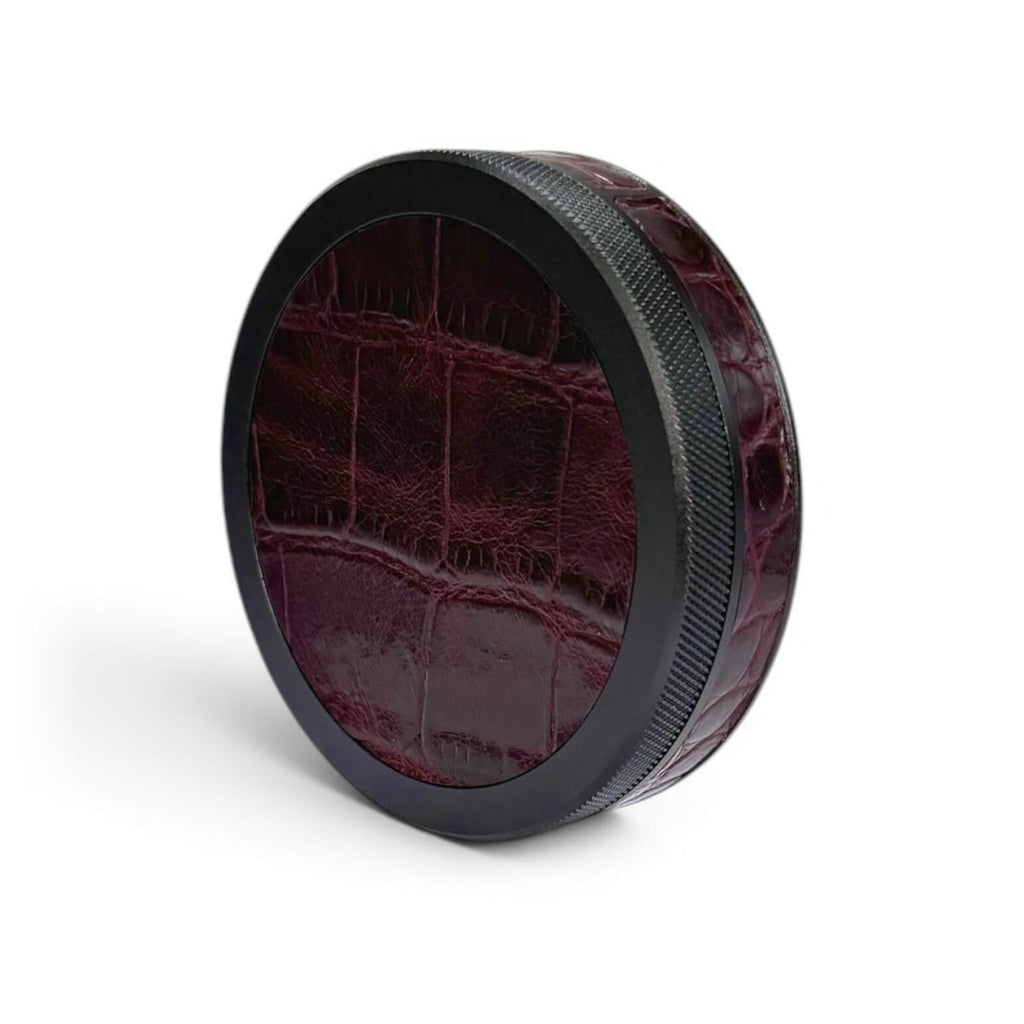 Black on Maroon Embossed Croc Ruk Can Slim