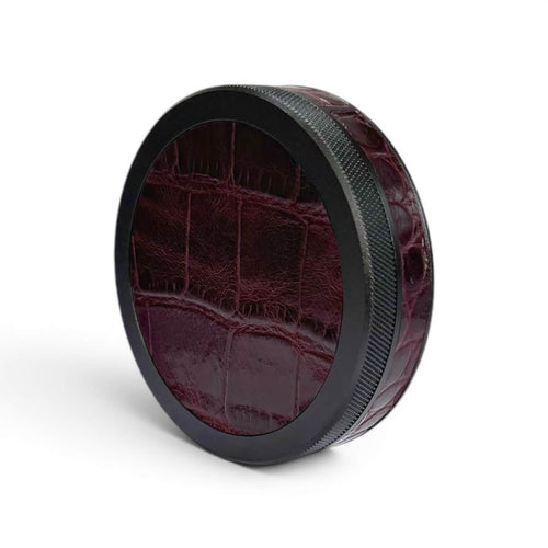 Black on Maroon Embossed Croc Ruk Can Slim
