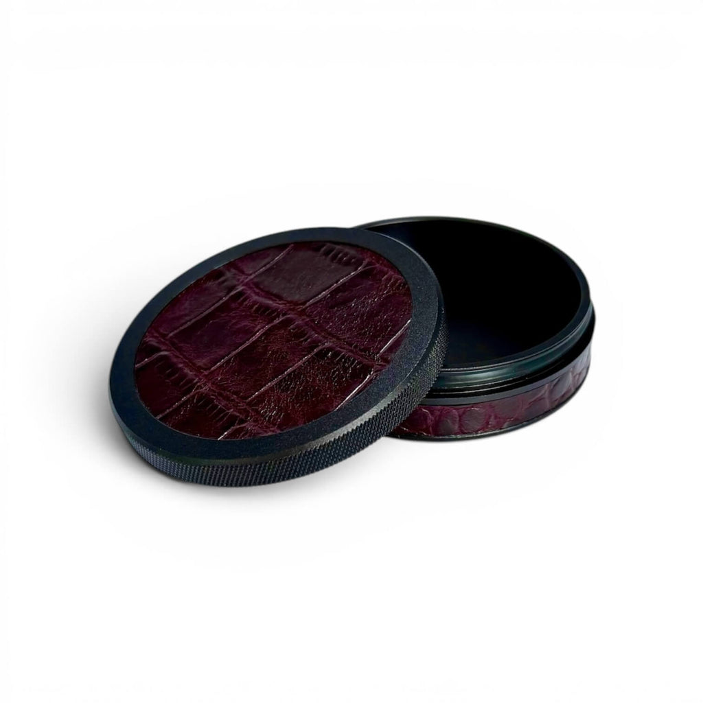 Black on Maroon Embossed Croc Ruk Can Slim