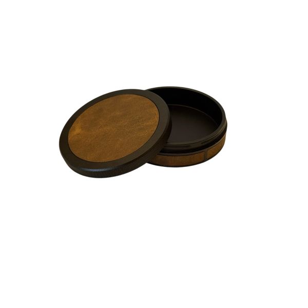 Black on Brown Leather Ruk Slim Can