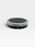 Silver on Black Embossed Croc Leather Ruk Slim Can