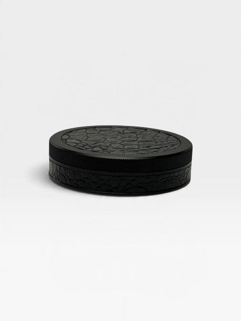 Black on Black Embossed Croc Leather Ruk Slim Can