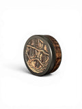 Black on Brown Embossed Croc Leather Ruk Can
