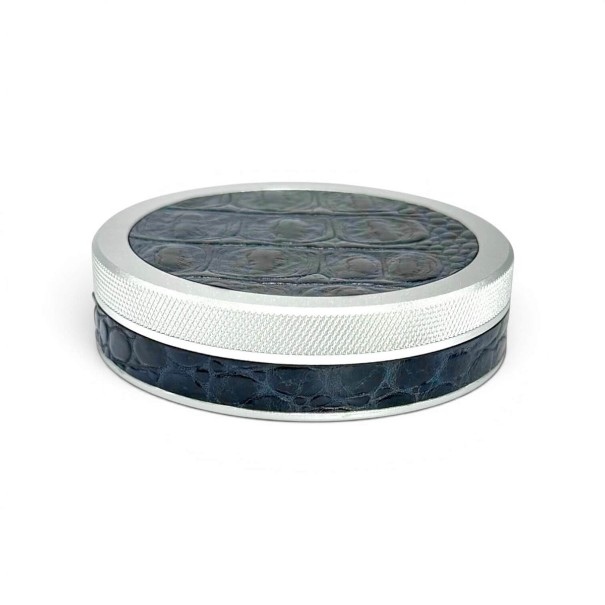Silver on Midnight Blue Embossed Croc Ruk Can Slim