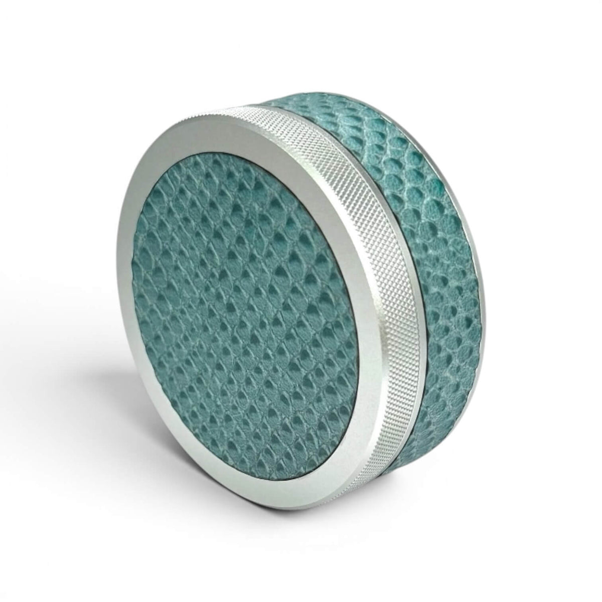 Silver on Blue Embossed Snake Leather Ruk Can
