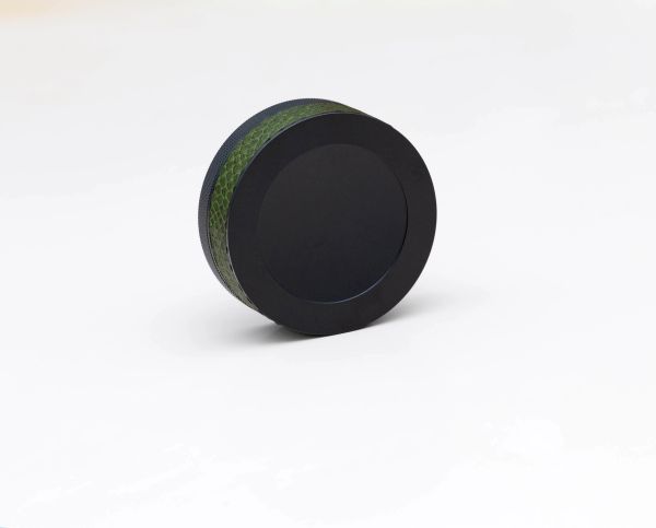 Black on Green Embossed Leather Snake Ruk Can